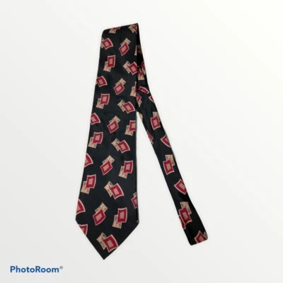 Corbata de seda ENRICO COVERI Made in Italy negra roja Foto 1 de 4