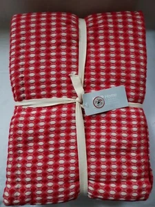 Inup Home Queen Blanket Waffle Weave Soft Red Cotton Blend NWT Farmhouse Cottage - Picture 1 of 9