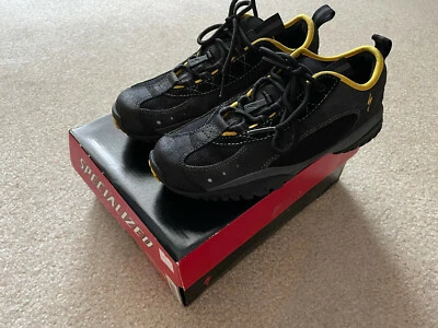 Sapatos de MTB Rock Hopper SPECIALIZED carvão/amarelo tamanho 7 masculino feminino ciclismo - Imagem 1 de 4