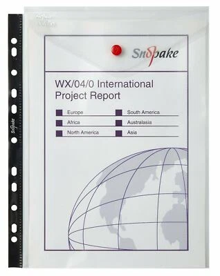 Snopake A4 Polyfile Clear Ring Binder Stud Wallets Portrait High Capacity - Image 1 of 3