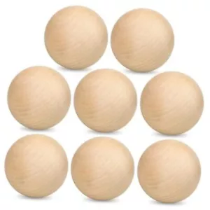 Unfinished Wooden Balls, Wooden Round Ball, Natural Round 8 Pack 3 Inch - Picture 1 of 8