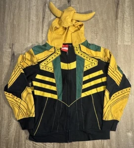 Marvel Universe Loki Mad Engine Loki Costume Horns Full Zip Hoodie Unisex Sz XL - Picture 1 of 8