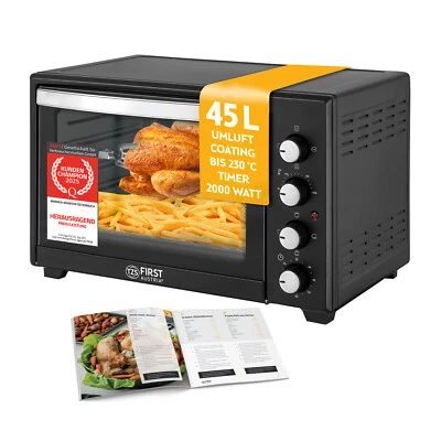 Minibackofen 45L Umluft 2000W Premium-X Coating (Antihaftbeschichtung) Grillen  - Bild 1 von 4
