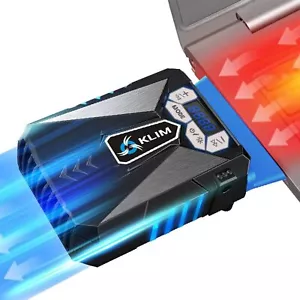 KLIM Cool Ventilatore di Raffreddamento per Laptop, Aspirapolvere Portatile Silenzioso di Raffreddamento con Display - LED BLU - Foto 1 di 6