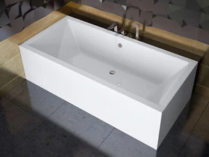 Badewanne Rechteck Wanne 170x75 Acrylschürze Styropor Ablauf VIEGA + Füße GRATIS - Bild 1 von 12