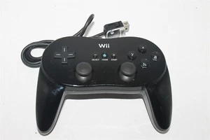 Nintendo Wii Classic Pro Black Controller RVL-005 Genuine Nintendo Product - Picture 1 of 2