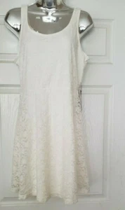 Vestido Express Crema Marfil Encaje Talla M - Imagen 1 de 8