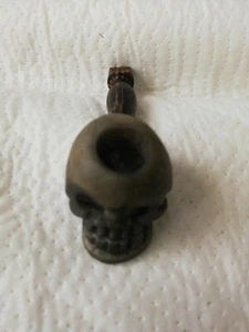 Biker Skull Ceramic Smoking Pipe Sculpture High Quality  Ceramics New - Picture 1 of 7