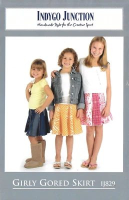 Uncut Children's Girly Gored Skirt Sewing Pattern by Indygo Junction # IJ829 - Image 1 of 2