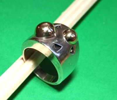 Anel John Atencio prata esterlina ouro amarelo 18k tamanho 7,5, 13,3 gramas - Imagem 1 de 4