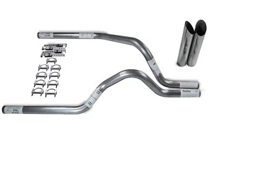 Fits Dodge Dakota 97-05 2.5" Dual Truck Exhaust Kits No Muffler Slash Tips Foto 1 de 2