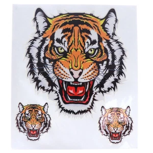 1 Sheet Three Tiger Heads Car Motorcycle Vinyl Decal Auto Styling Sticke BH - Picture 1 of 9