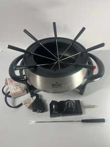 Rival Electric FONDUE POT 3 Quart Stainless Steel with 8 Forks  - Picture 1 of 6
