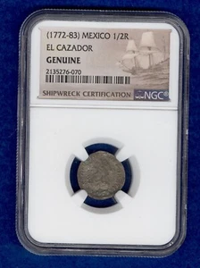 1783 Mexico 1/2 Real El Cazador Shipwreck Coin NGC Certified - Picture 1 of 4