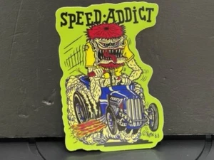 ADESIVO VRHTF NHRA RAT FINK STYLE SUPER COOL "SPEED ADDICT" 3" X 4" - Foto 1 di 1