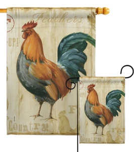 Rooster Farm Garden Flag Animals Barnyard Decorative Gift Yard House Banner - Picture 1 of 13