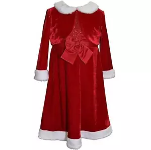 Girls Blueberi Blvd SANTA Claus Christmas Party Dress Shrug Size 4/5 6/6X 7/8 NW - Picture 1 of 1