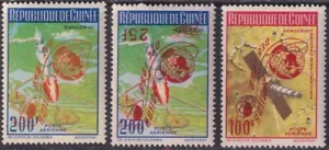 GUINEA Sc# C112A MNH CPL JUEGO de 3 con "CENTROS INVERTIDOS" - APOLLO 8, ESPACIO - Imagen 1 de 1