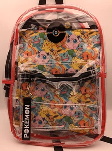 Pokémon Clear Backpack With Utility Case 2023 Bioworld School Bag - Picture 1 of 9