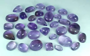 650 Karat Lot natürlicher lila Farbe Amethyst Edelstein Cabochone aus Pakistan - Bild 1 von 3