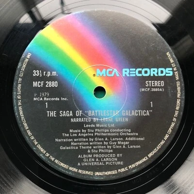 Lorne Greene The Saga Of BATTLESTAR GALACTICA TV Cast Soundtrack LP Stu Phillips - Image 1 of 4