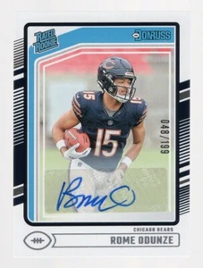 ROME ODUNZE 2024 DONRUSSRATED ROOKIE RC AUTO #048/199 **CHICAGO BEARS** - Bild 1 von 2