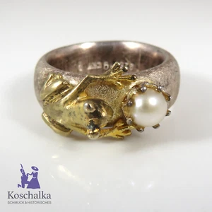 Schöner Designer Drachenfels Froschkönig Ring, 925er Silber, Gr. 55 (E4250) - Bild 1 von 8