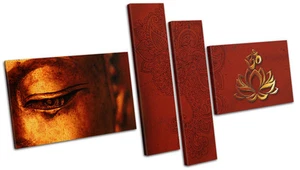 Buddha Om Mandala Peace Religion MULTI CANVAS WALL ART Picture Print VA - Picture 1 of 1