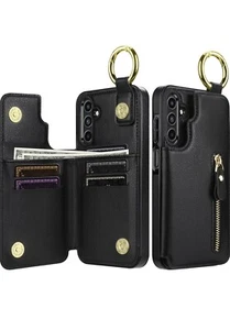 for Samsung Galaxy A15 5G Case Wallet with Card Holder for Galaxy A15 Black - Photo 1 sur 6