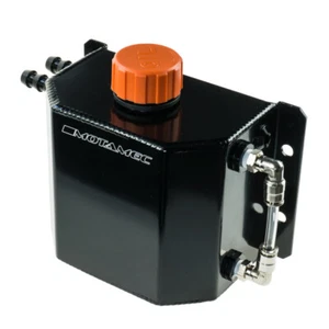Motamec Alloy 1 Litre Oil Catch Tank with Breather Cap Anodized BLACK - Picture 1 of 11