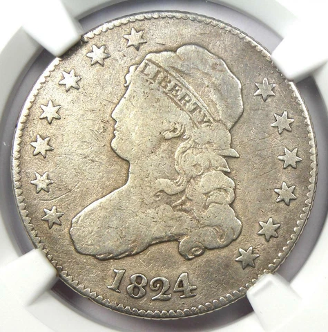 1824/2 Capped Bust Quarter 25C - Certified NGC VG Details - Rare Date Coin! Cover