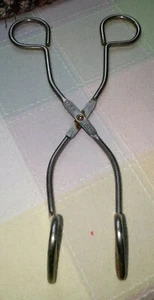 Vintage EKCO Metall abgewinkelte Zange/USA/ 8" L/ runde Fingerlöcher - Bild 1 von 5