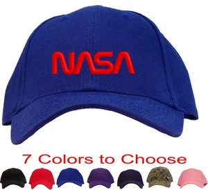 Nasa - Red Worm Logo Embroidered Baseball Cap - Available in 6 Colors - Hat - Picture 1 of 8
