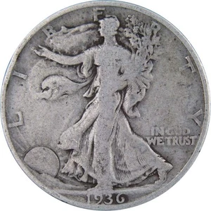 1936 S Liberty Walking Half Dollar AG About Good 90% Silver 50c US Coin - Picture 1 of 2