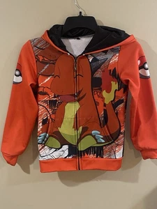 Pokémon Charmander Kids Front Zip Hoodie XS Orange Long Sleeve Light Jacket - Picture 1 of 4