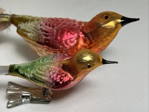 Vintage Christopher Radko “Birds of a Feather” Clip On Pair Ornament RARE - Picture 1 of 12