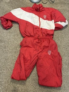 Vintage Red Oak Indiana University IU Hoosiers Medium Windbreaker Jacke & Hose - Bild 1 von 14