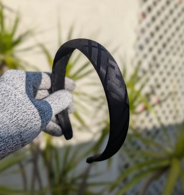Rare Fendi FF Black Satin Headband - Image 1 of 4