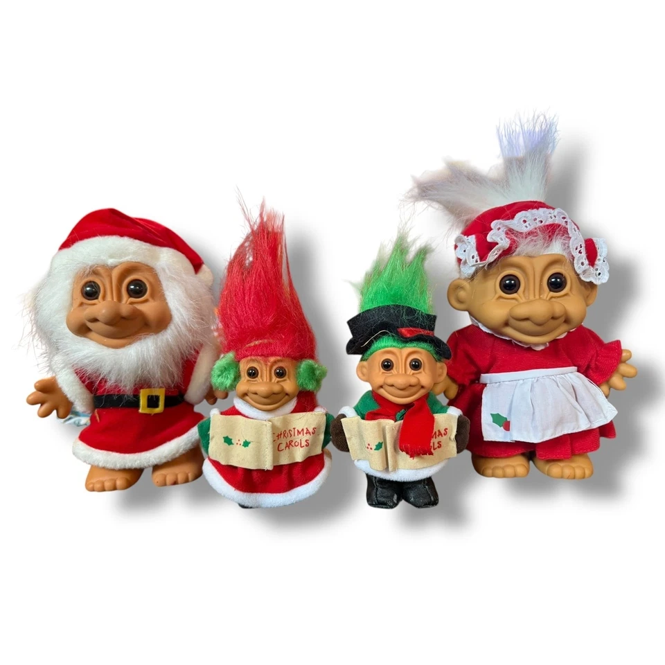 4 Muñecas de Navidad Russ Troll de Colección Papá Noel Mrs Clause Villancicos Grandes 8" 5" Navidad Foto 1 de 4