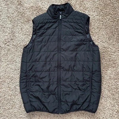 Chaps Puffer Vest Men's L Black Tall Full Zip Pockets Sleeveless Logo - Image 1 of 4