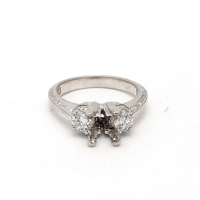 Tacori 1.00 Carat Round Brilliant G VS1 Diamond Platinum Semi Mount Ring Foto 1 de 4