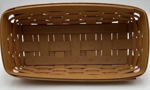 LONGABERGER BASKET Bread Rectangle 14 1/2” L. 4” H NO LINER  1998 Signed - Picture 1 of 11