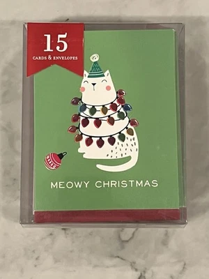The Gift Wrap Company Christmas Catitude 15 Boxed Cards & Envelopes  - Image 1 of 4