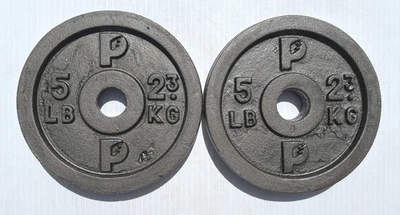 Placas de peso con barra P Wing/Lightning P 5 lb, estándar 1", x 2 = 10 lb, Taiwán Foto 1 de 4