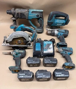 Makita Power Tools Joblot Circular Saw, Jigsaw, Drill, Impact Driver & Batteries - Picture 1 of 24
