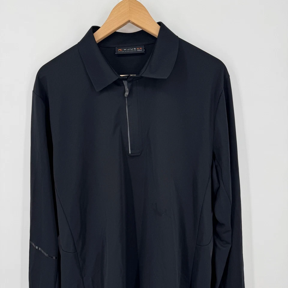 KJUS Mens Long Sleeve Pullover Golf Polo Shirt Black 2XL EU 56 Athletic - Image 1 of 4