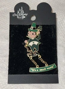 It's a Small World - Ireland Irish Doll Leprechaun - Dangle Pin On Card - Picture 1 of 4