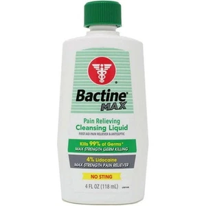Bactine Max Pain Relieving Cleansing Liquid Antiseptic No Sting 4 Ounce 2 Pack - Picture 1 of 2