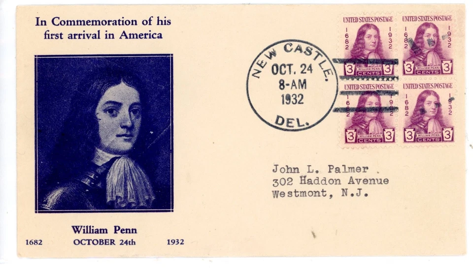 UNITED STATES- 1st Day Covers Scott #724 with 1st Adelphia Stamp Co. Cachet - Image 1 of 1