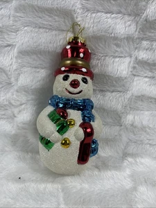 Vintage Blasform Weihnachten Schneemann Ornament 7" T 3" W - Bild 1 von 6